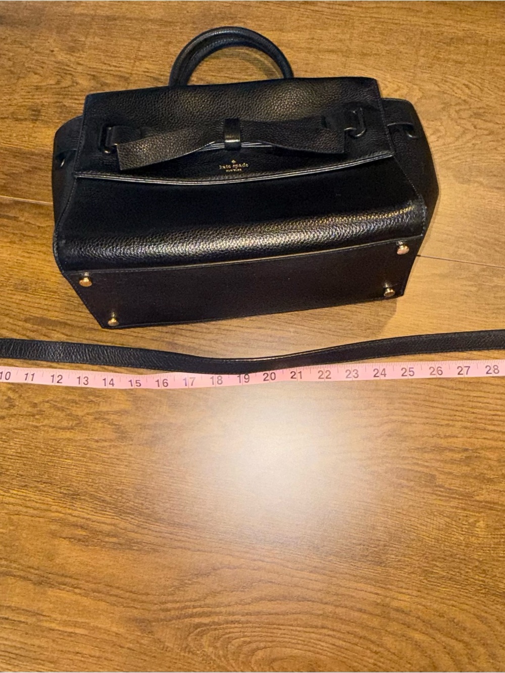 Kate Spade New York Black Leather Natala Avalon Place Bow Satchel Bag - Picture 15 of 15